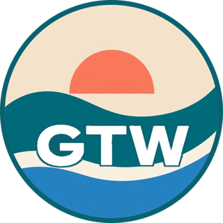 Guanacaste This Week logo: a sun over waves with GTW
