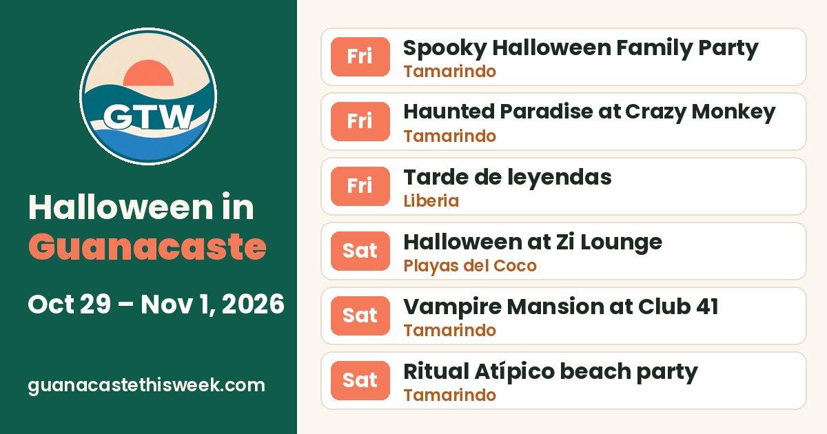 Halloween Special: Halloween weekend in Guanacaste, Oct 29 – Nov 1, 2026